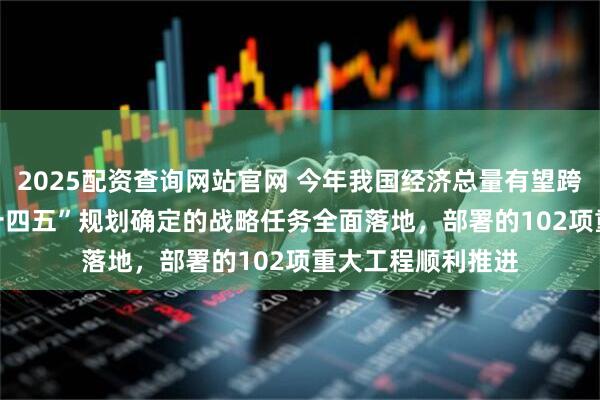 2025配资查询网站官网 今年我国经济总量有望跨越140万亿元 “十四五”规划确定的战略任务全面落地，部署的102项重大工程顺利推进